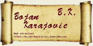 Bojan Karajović vizit kartica